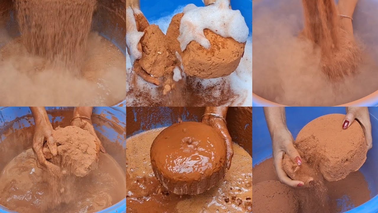 Relaxing Silky Smooth Reddirt Soft Bowls Volcano Dusty Dry Crumbling And Water Crumbling 