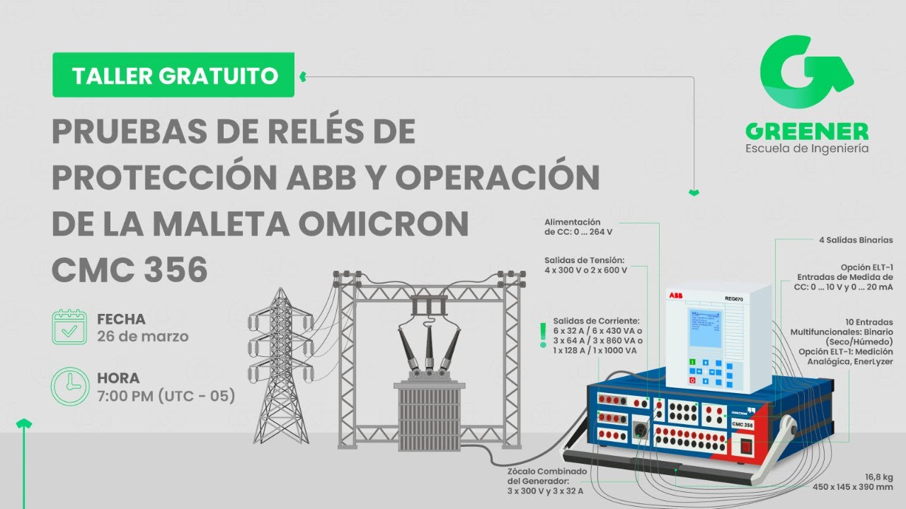 Pruebas de Relés de Protección ABB y Operación de la maleta OMICRON CMC356