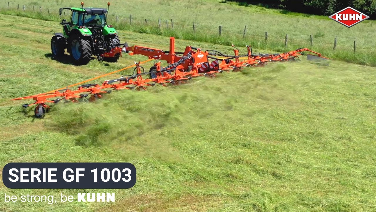 KUHN – Les faneuses GF SERIE 1003 en action