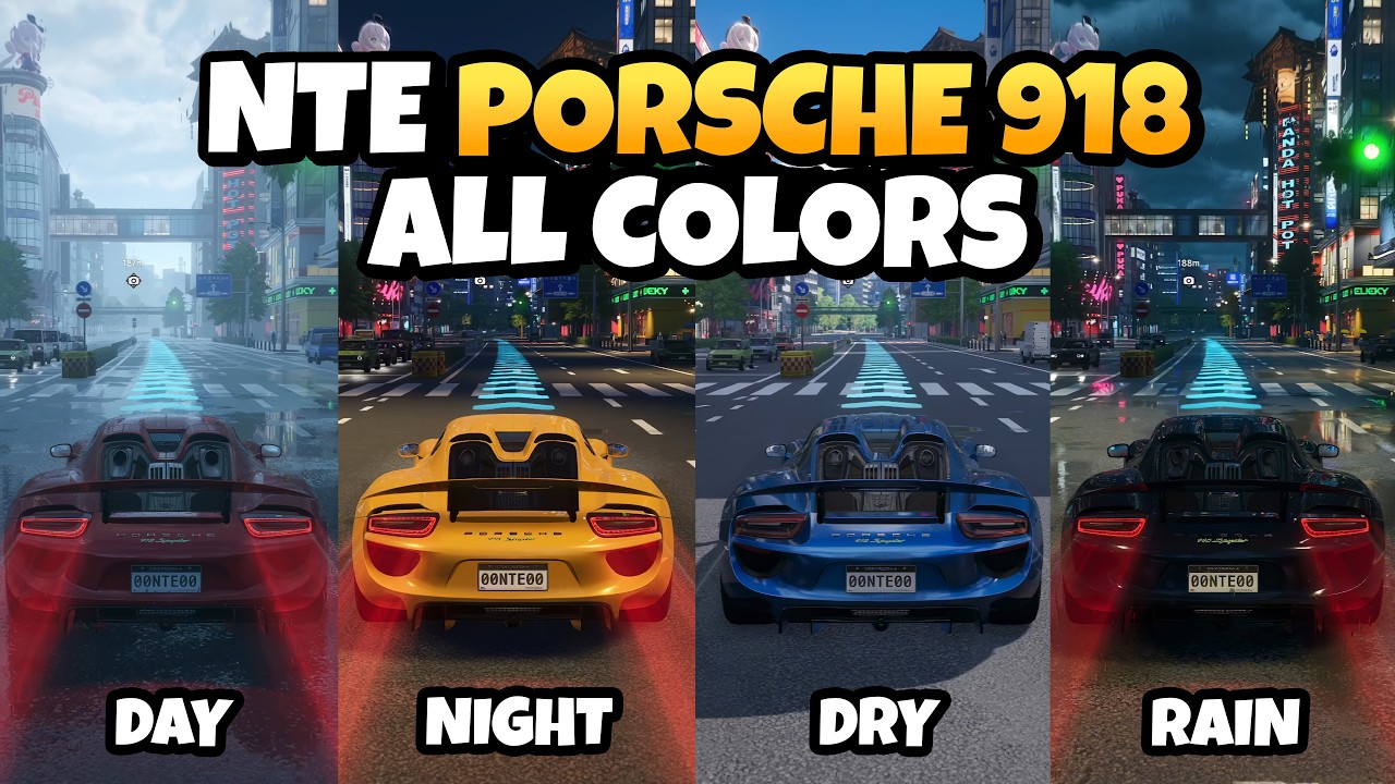 NTE Porsche 918 All Colors Driving Showcase
