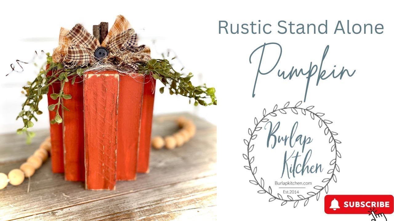 🎃 DIY Wood Block Pumpkin | Rustic Fall Decor Craft Tutorial 🍂