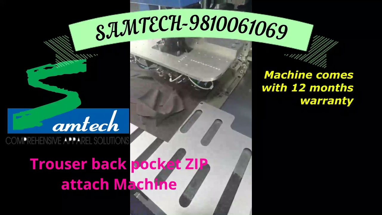 TROUSER BACK POCKET ZIP ATTACHING MACHINE