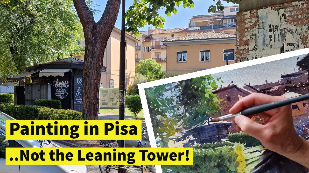 PLEIN AIR watercolour painting in Pisa, Italy. Full step by step demo!