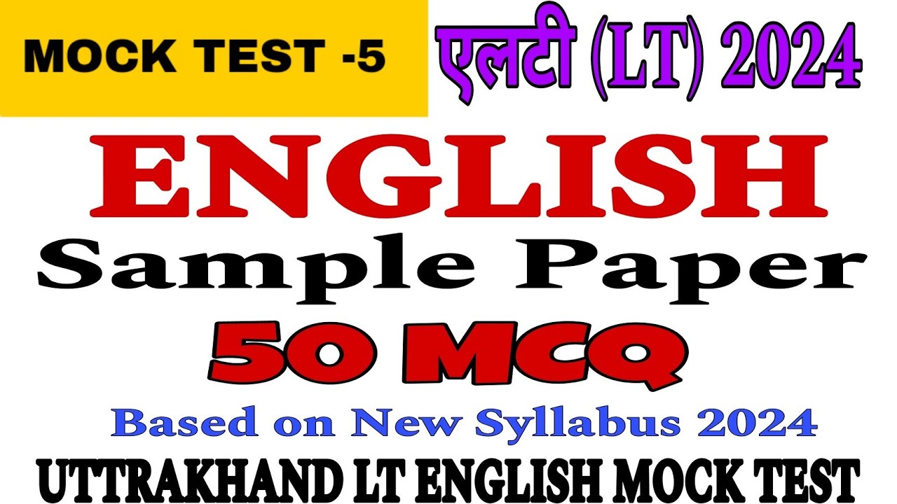 uttrakhand lt english mock test 2024 | uk lt english mock test | uttrakhand lt english sample paper