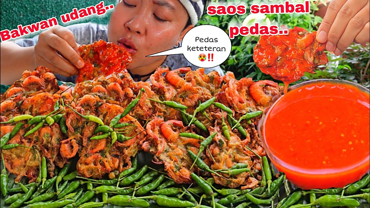 PEDAS KETETERAN 🤤🥵‼️BIKIN BAKWAN UDANG PAKAI SAOS SAMBAL DAN CABE RAWIT