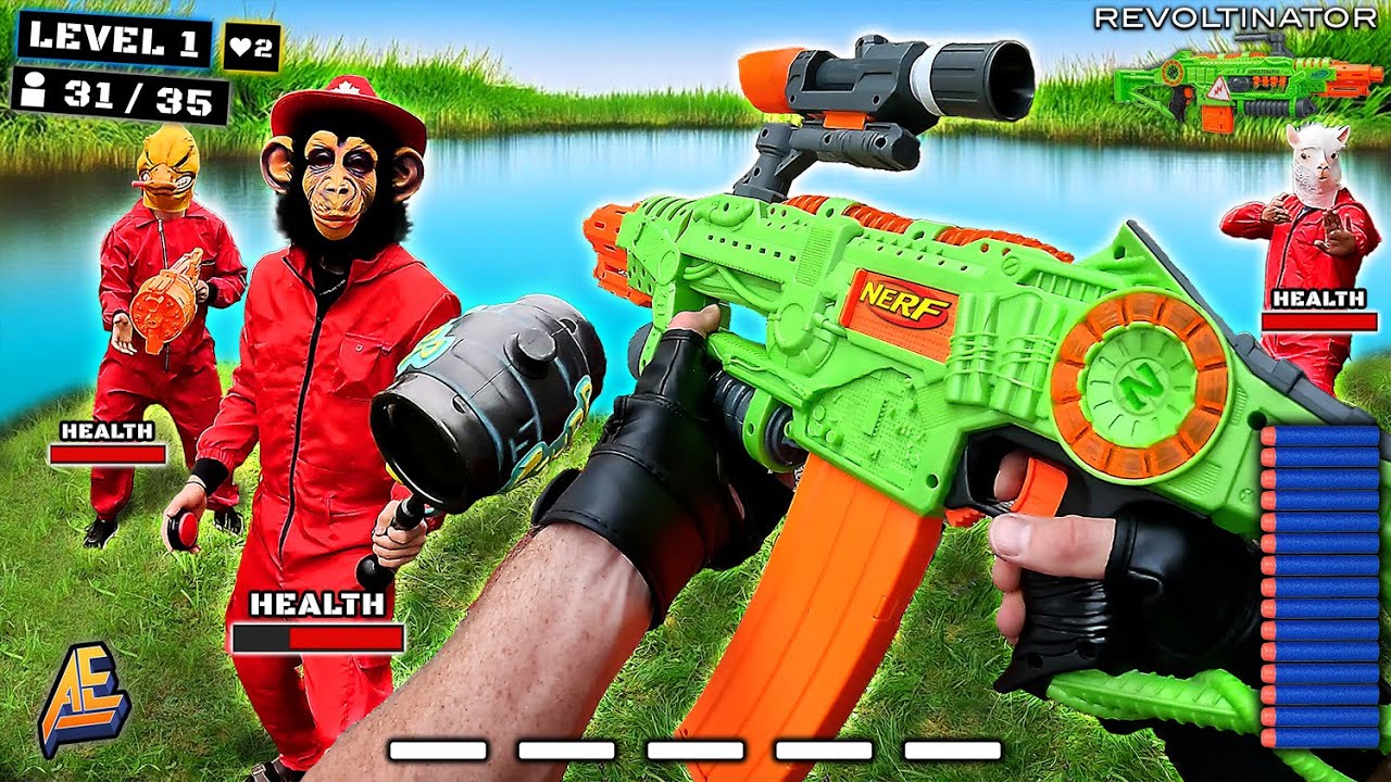 NERF GUN WAR | Битва с боссом от первого лица! - Animal Warfare