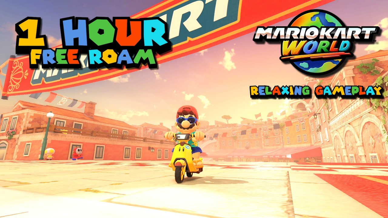 [1 HOUR] Relaxing Mario Kart World Free Roam Gameplay (No Commentary) - Beach Region