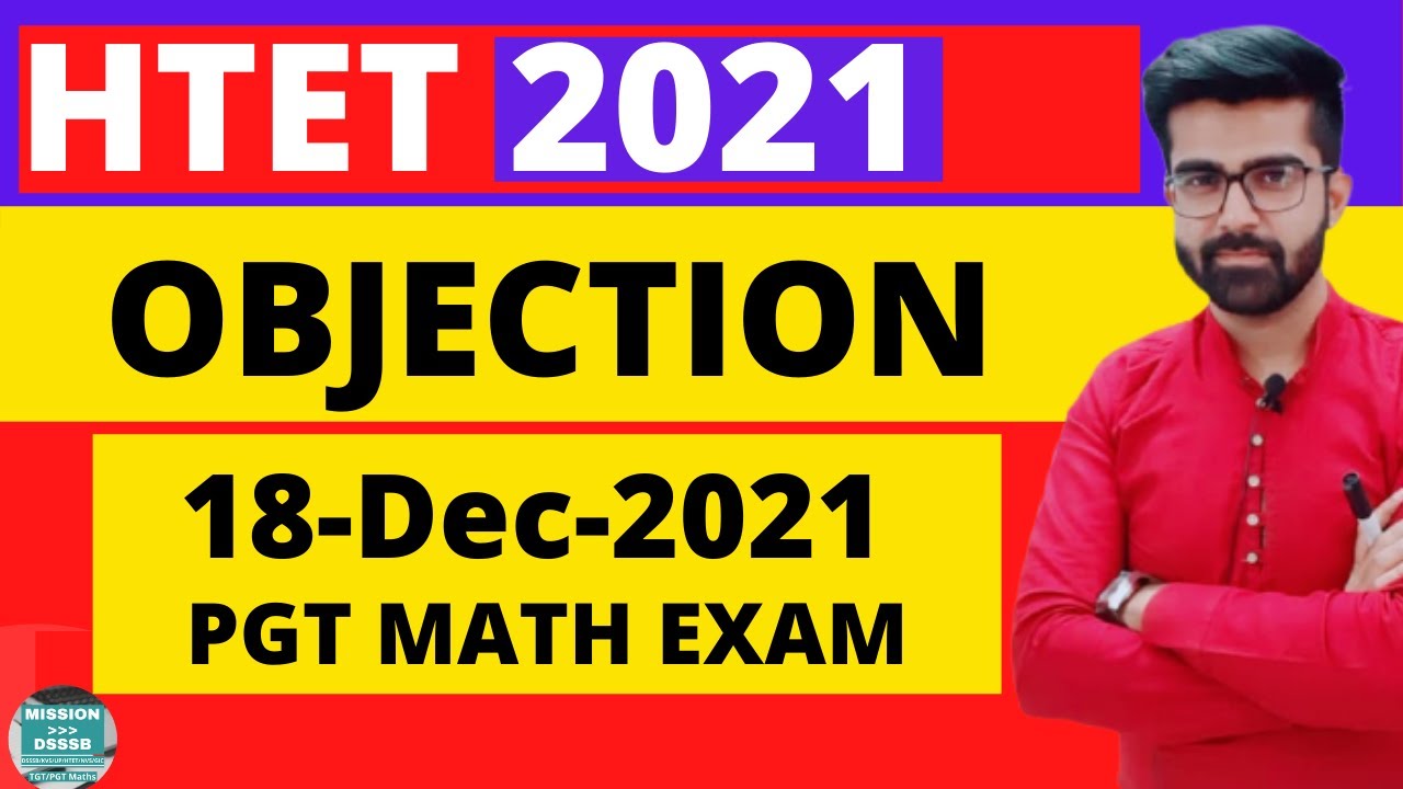 HTET PGT Math 18-dec-2021 Wrong Questions and Objections @MISSIONDSSSB