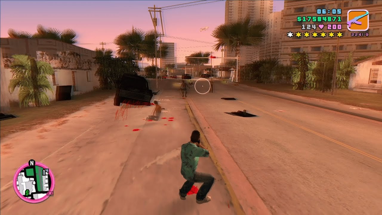 GTA Vice City - Wanted Level 7 Shootout with Police, SWAT, FBI, and Army + Seven Star Escape