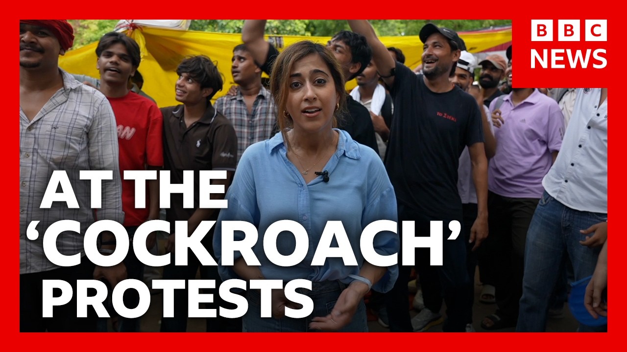 I spent a week with India's 'cockroach' protesters | BBC News