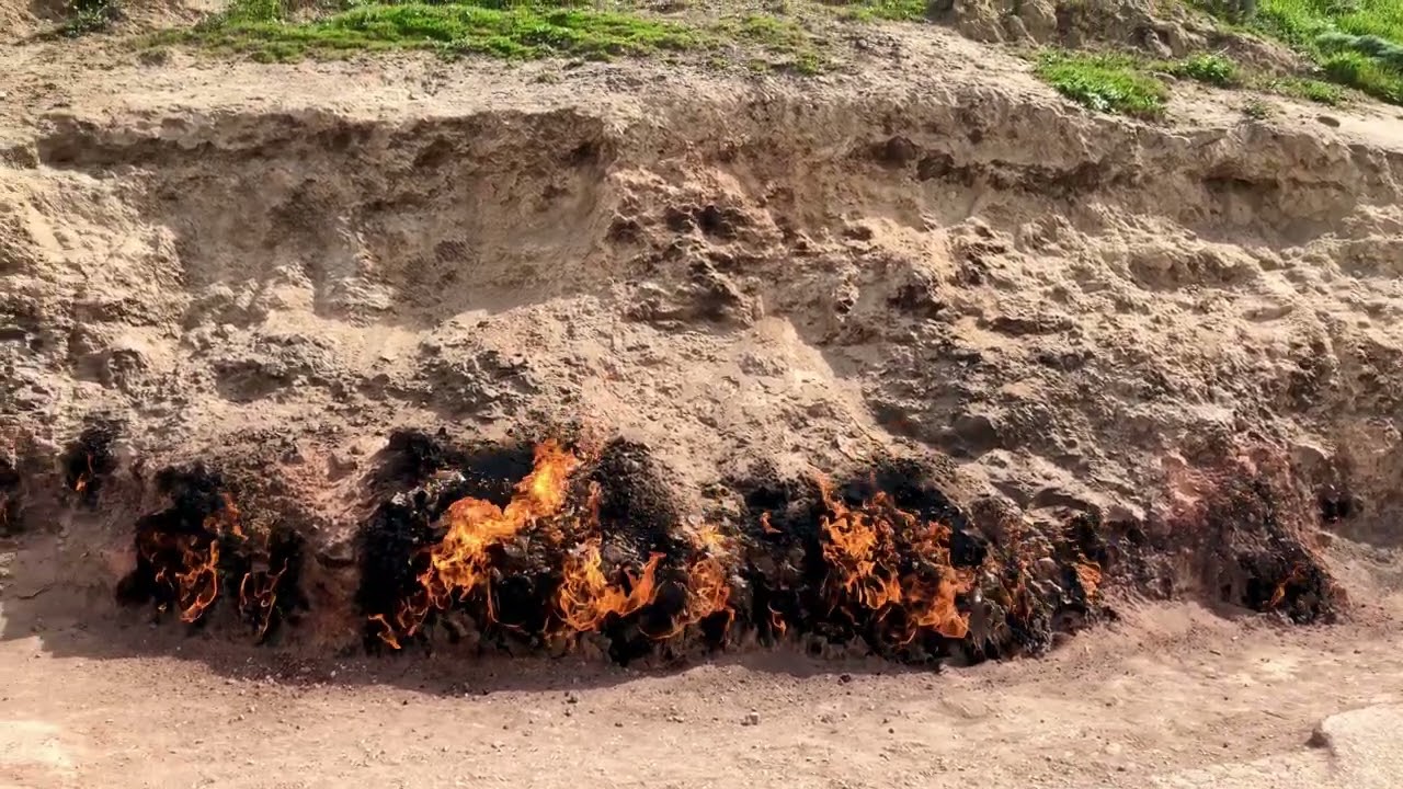 Yanardag (Burning Mountains) Baku, Azerbaijan.