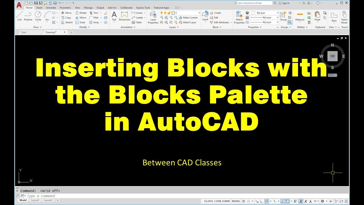 Inserting Blocks with the Blocks Palette in AutoCAD