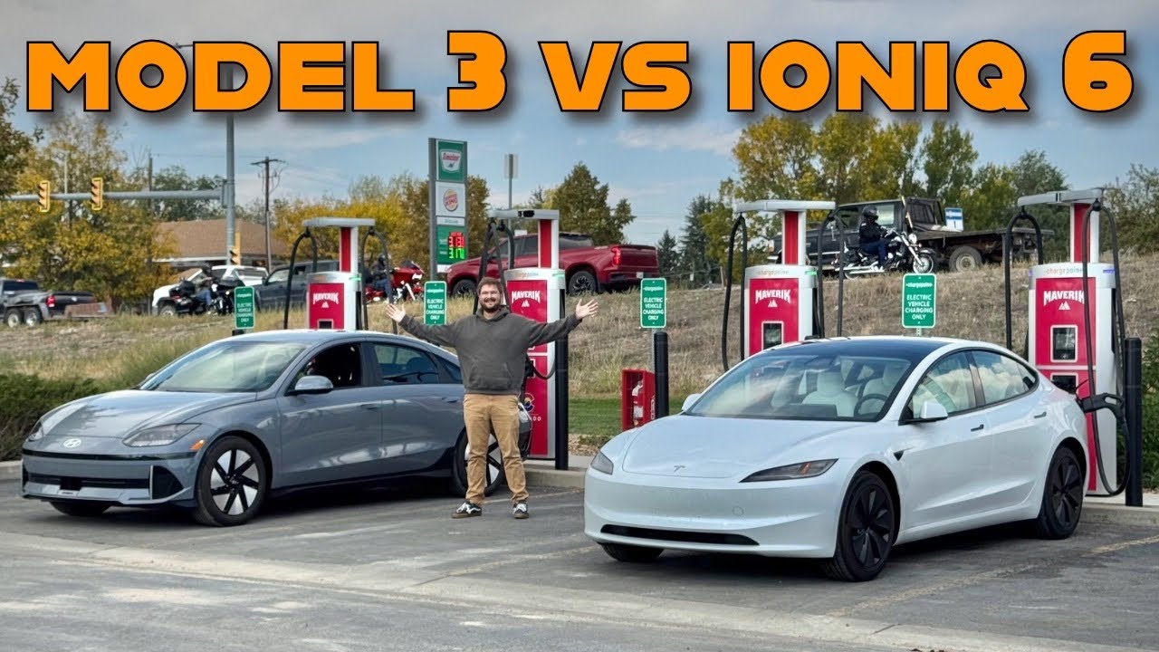 Highway Range Test Battle! Tesla Model 3 Long Range RWD vs Hyundai IONIQ 6 SE