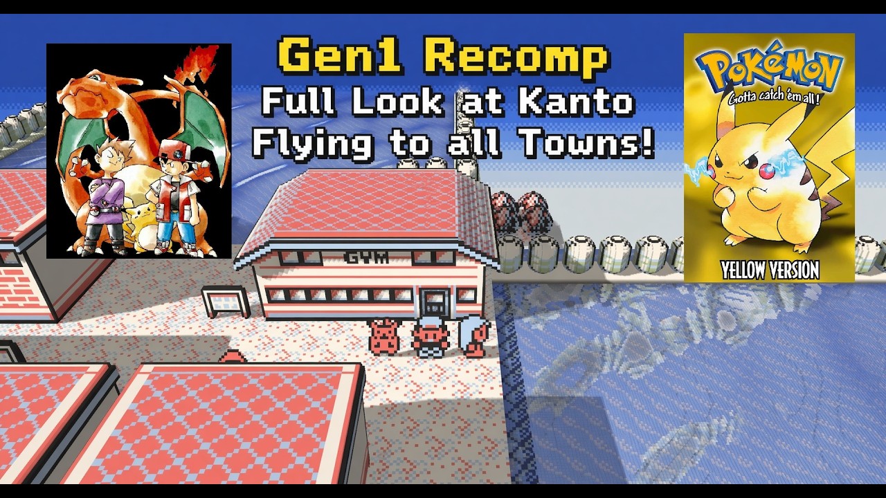 Pok&eacute;mon Gen1 Recomp Full Look at Kanto Flying to all Towns! in Recently Updated Version 1.8.1