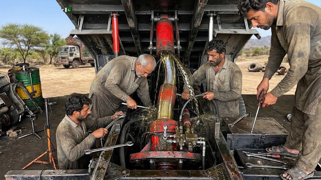 Hydraulic Cylinder FAILED! Pakistani Mechanics Fix It by Hand
