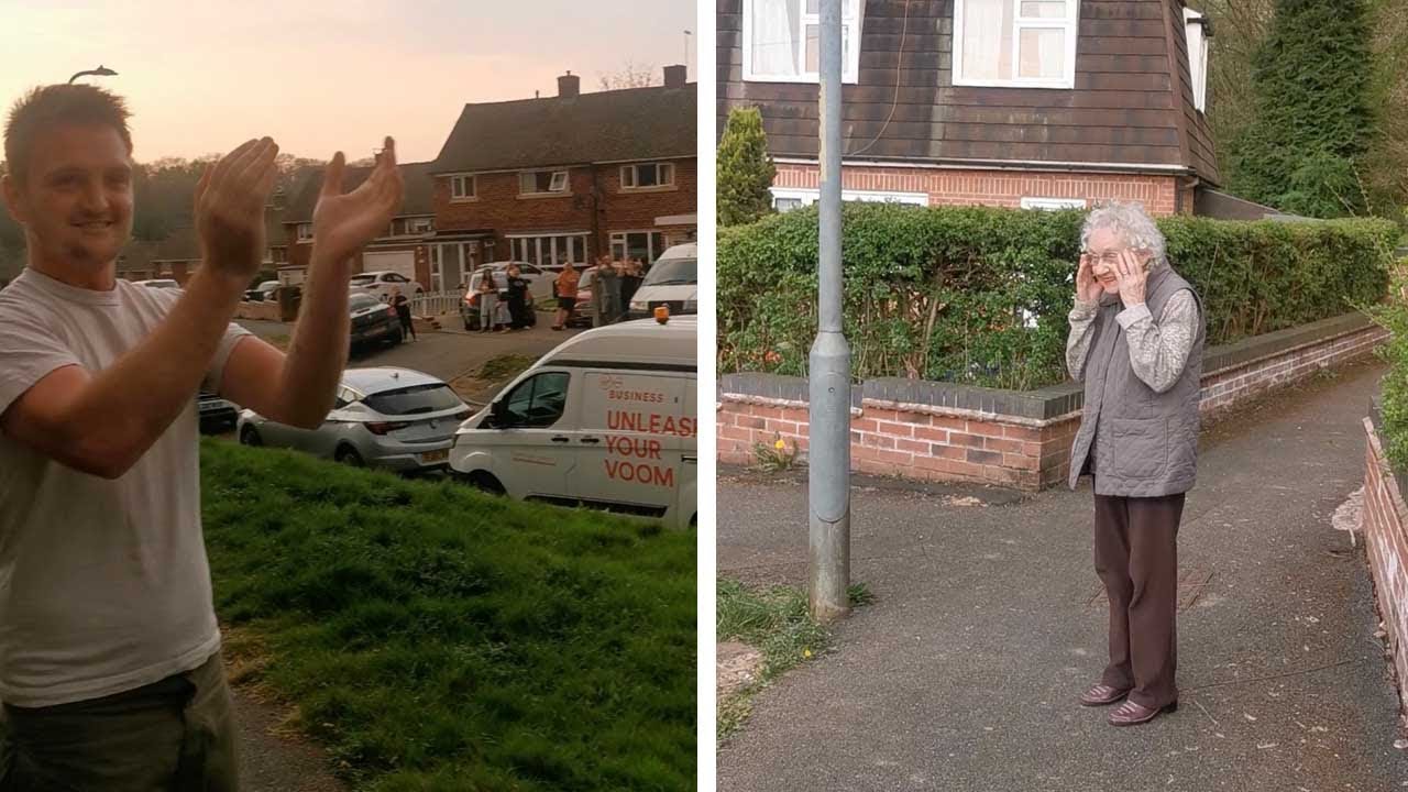 Entire Street Sings Happy Birthday To 98 Year Old