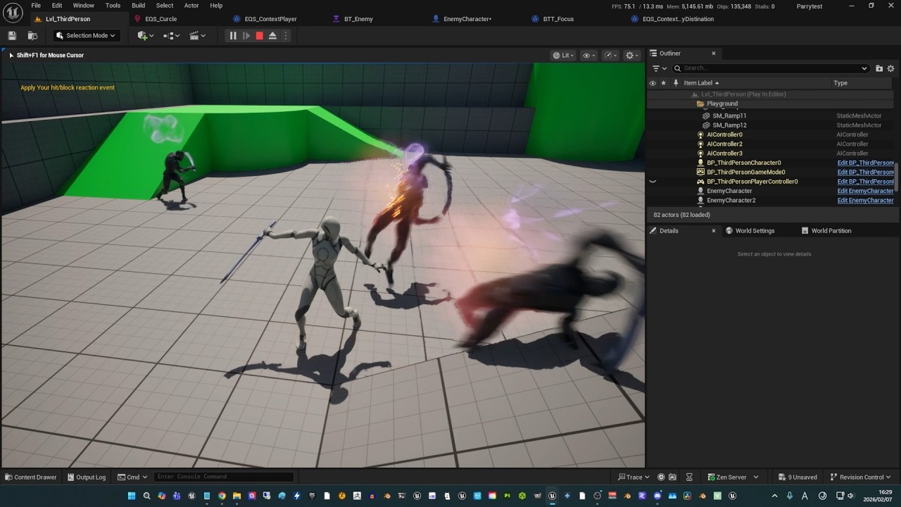 Sword Combat AI with Behavior Tree & EQS – Spacing and Circling