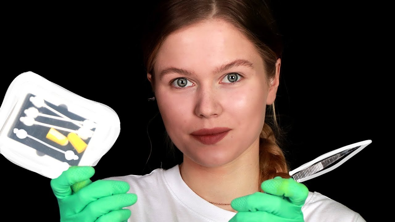 ASMR Tingly Ear Cleaning. Care with Gloves (Latex, Nitrile, Rubber)