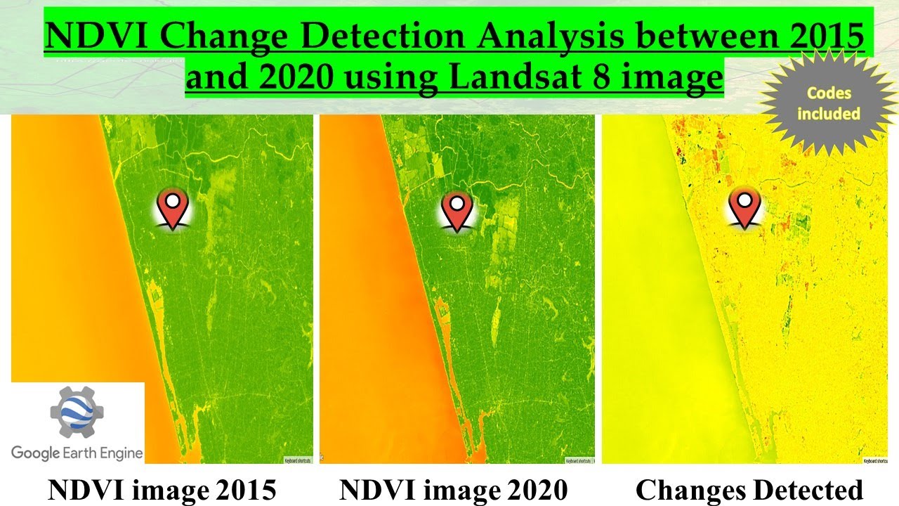 NDVI Change Detection Analysis using Landsat 8 | Google Earth Engine