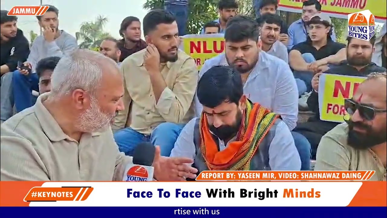 YRS Sits on Protest at Maharaja Hari Singh Statue, Demand NLU for Jammu