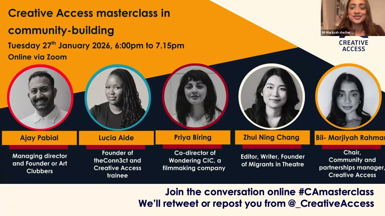 Creative Access masterclass in community-building