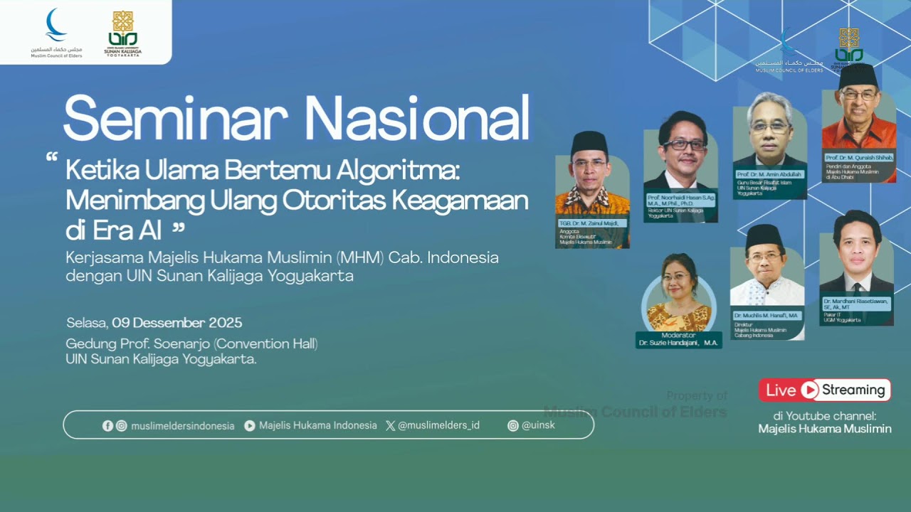 Seminar Nasional | Ketika Ulama Bertemu Algoritma - MHM Indonesia & UIN Suka