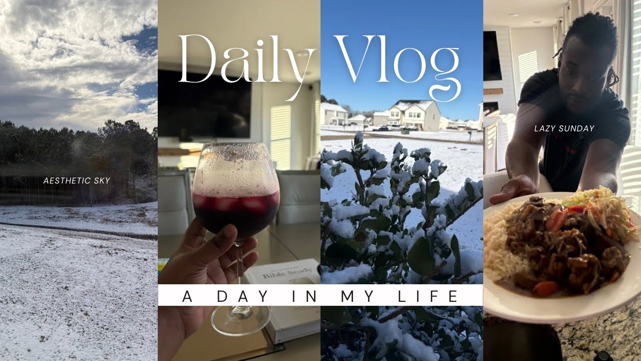 DAILY VLOG:SLOW SUNDAY+SNOWY DAY IN GEORGIA😳NEW YORK SENT THE SNOW FOR MY MOM & SAPPHIRE🤣