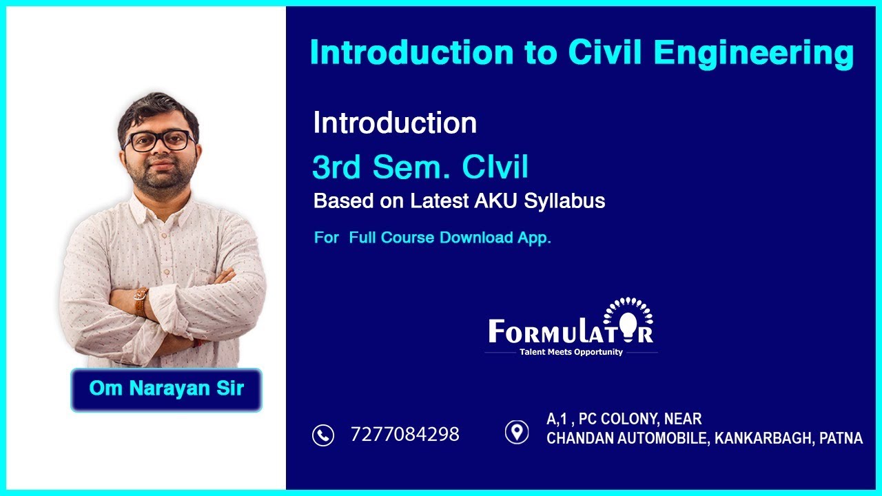 Introduction to Civil Engineering  #3rd Sem. Civil