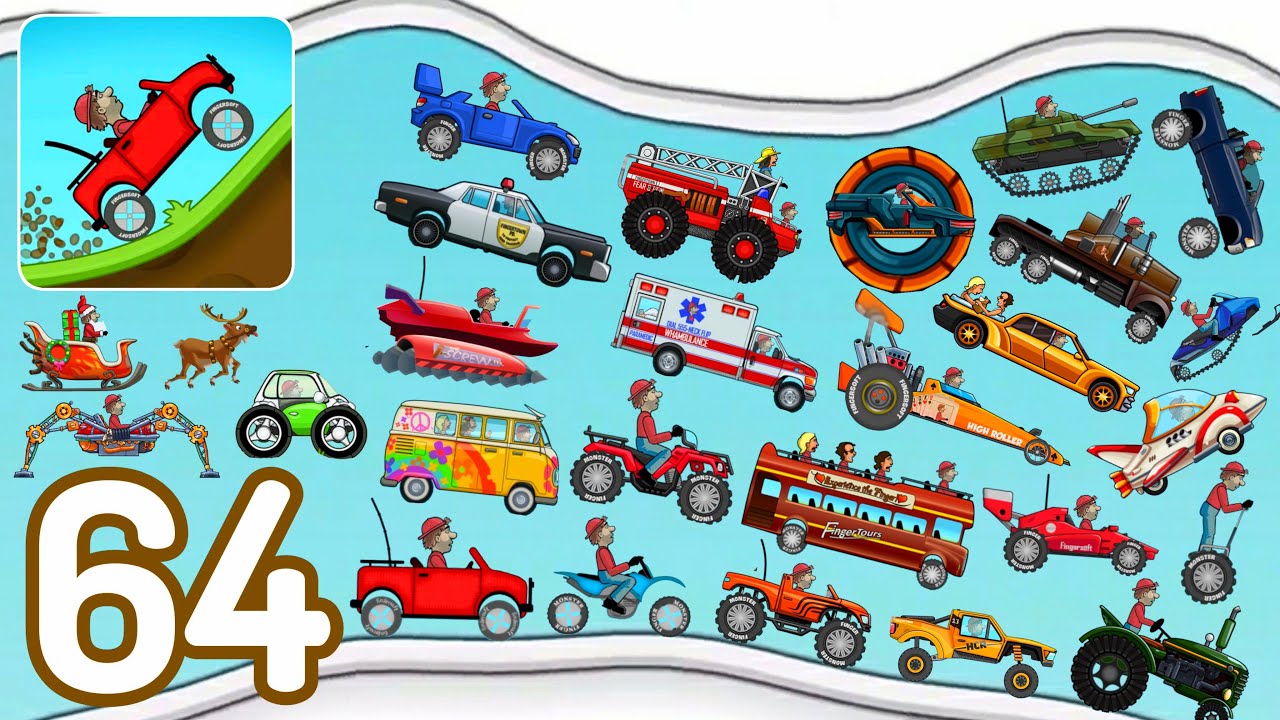 Hill Climb Racing-(Gameplay 64)-Todas Los Autos En Cueva Ártica