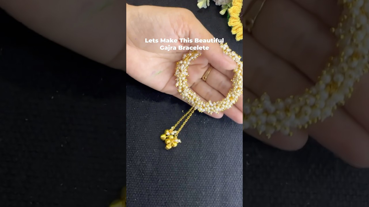 Diy Gajra Bracelet tutorial 😱 #diy #youtubepartner #handmade #jewellery  #festival #hack #craft