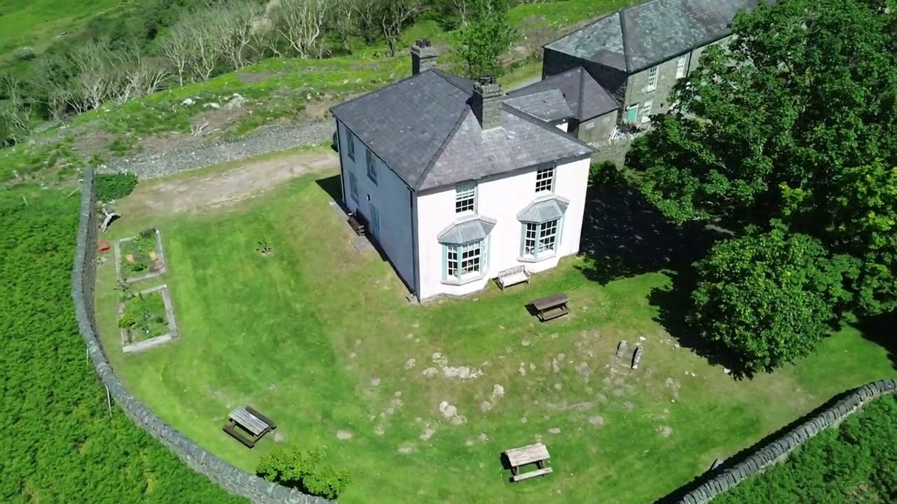 Nant Gwrtheyrn (Welsh Language and Heritage Centre) in North Wales. Drone Shots Wales