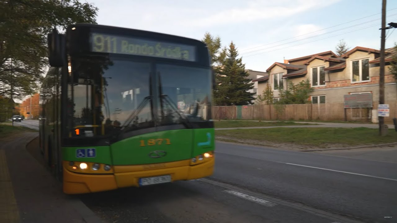 Poland, Poznań, bus 911 ride from Burysława to Jasna Rola