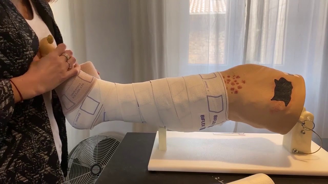 Technique de pose du kit Biflex - Kit de compression veineuse à allongement court