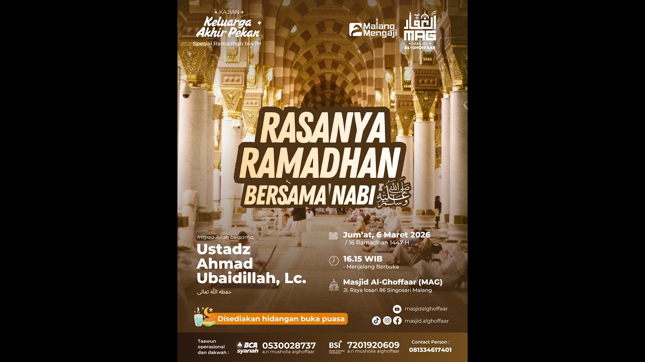 Rasanya Ramadhan Bersama Nabi - Ustadz Ahmad Ubaidillah, Lc.