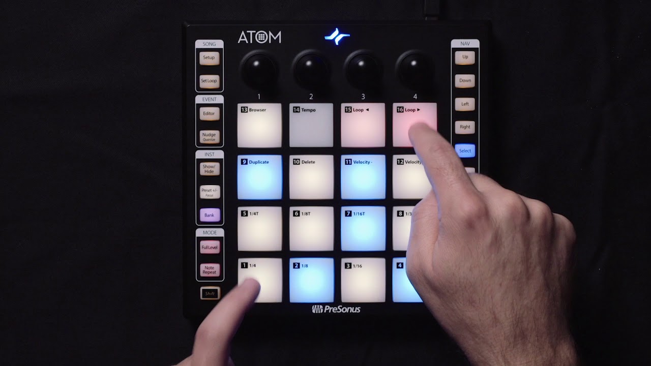 PreSonus ATOM Pad Controller: Keyboard mode and changing instrument presets