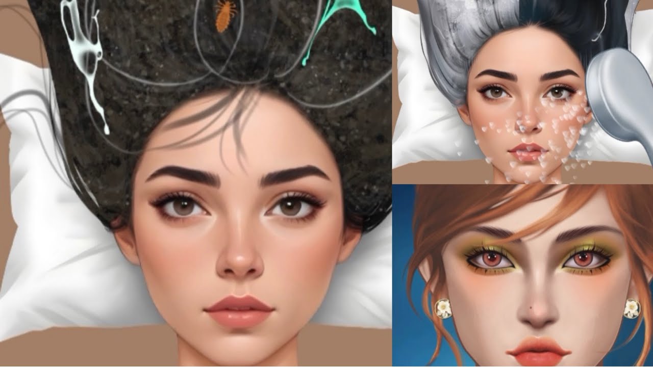 ASMR 🎧Hair cleaning and care, makeup transformation animation ✨✨