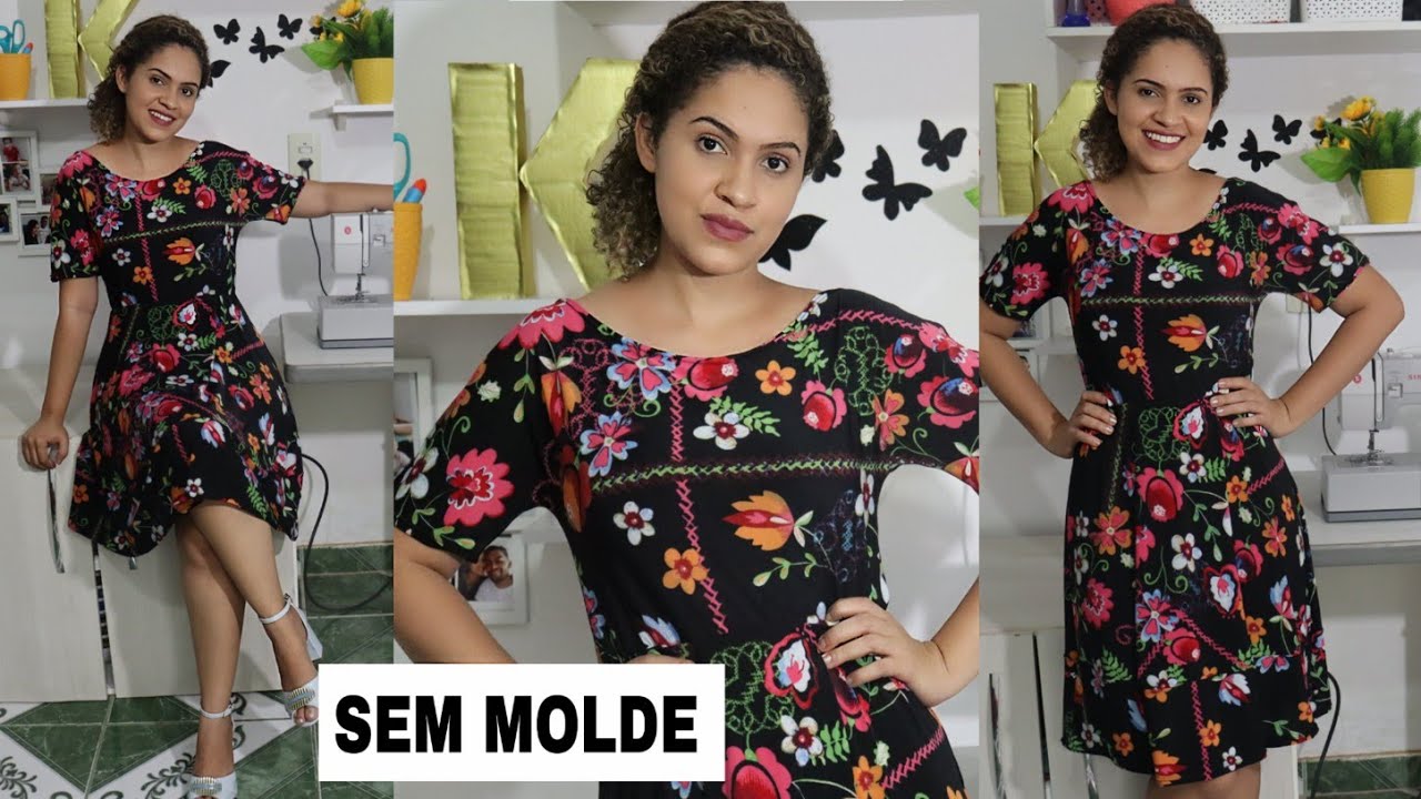 Diy- Vestido Muito fácil de malha- TODO NA MÁQUINA DOMÉSTICA