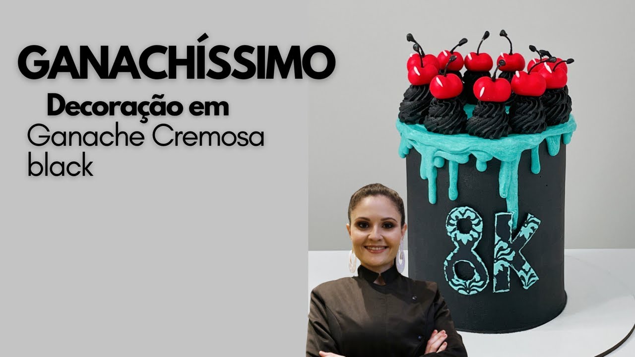 Decorando bolo com Ganache Cremosa Black