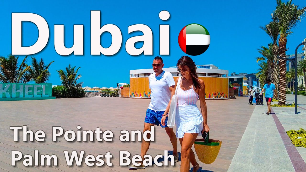 Dubai Palm West Beach and The Point Palm Beach Walk 4K🇦🇪