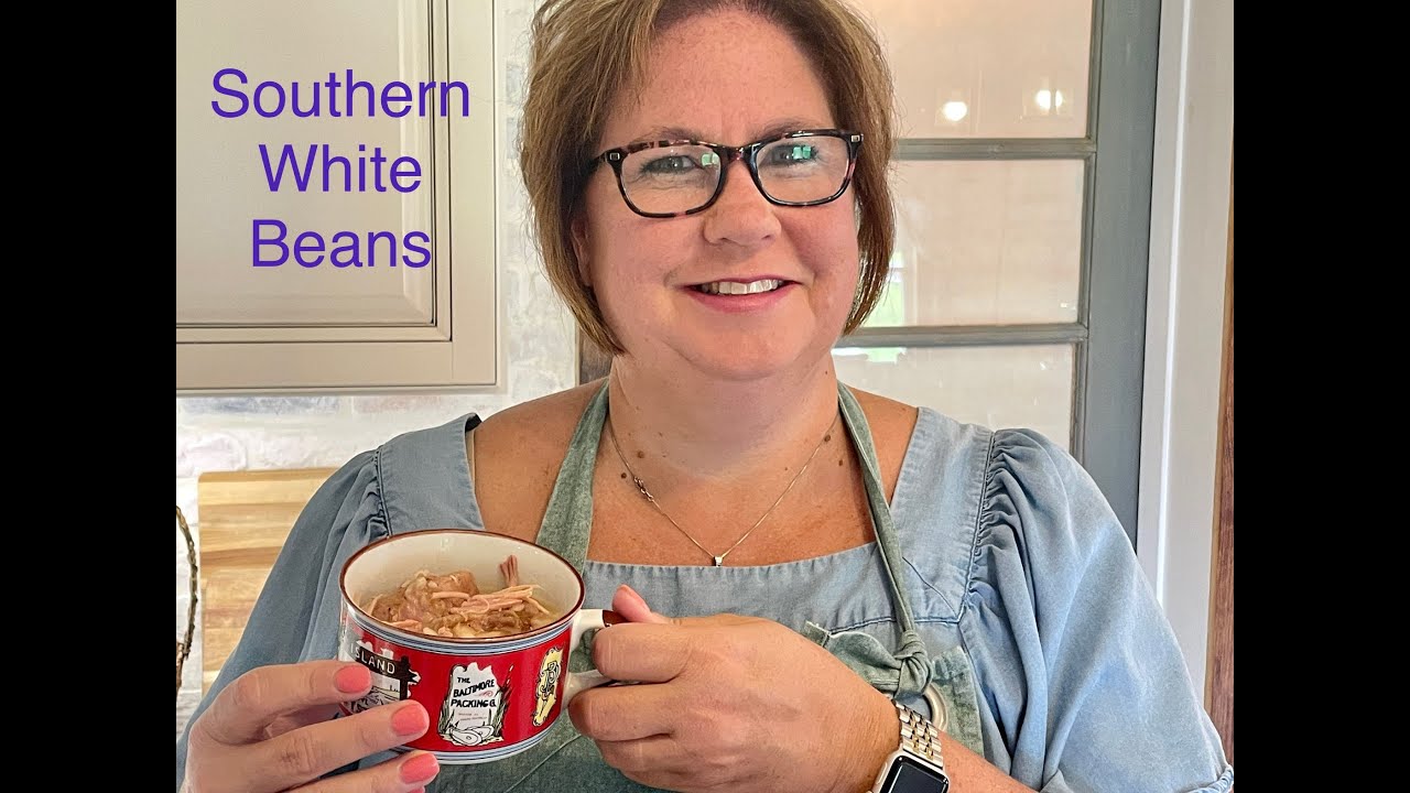 Southern white beans with Tasso and ham hocks