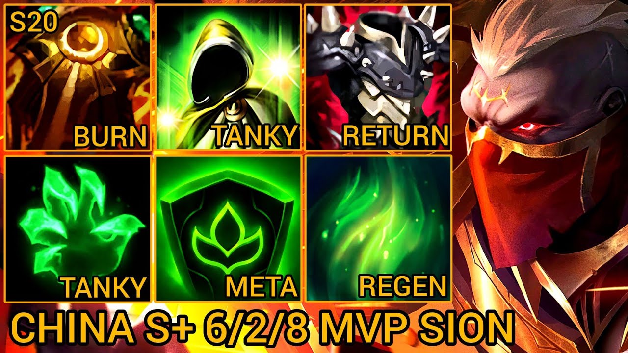 National Top 10 Sion MVP Baron Lane 6/2/8 -  China Wild Rift New Meta Build & Runes By Tiarty