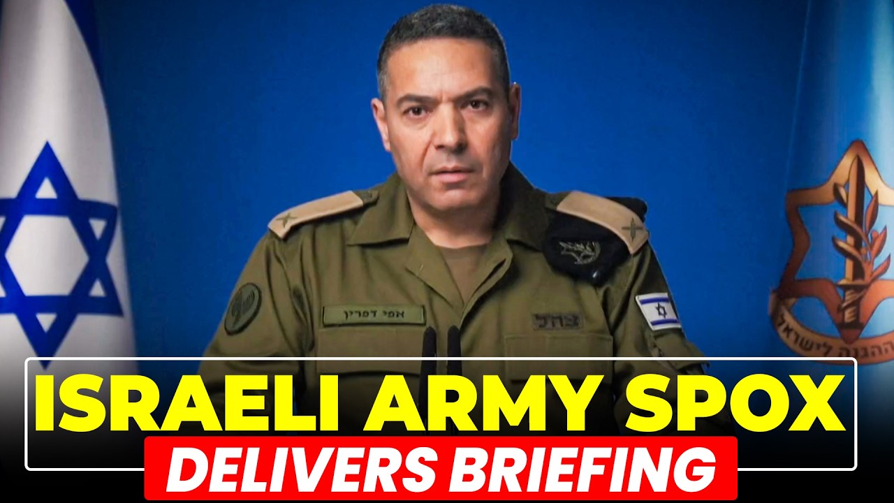 Israeli army spokesperson Brigadier General Effie Defrin delivers briefing to media | Iran War