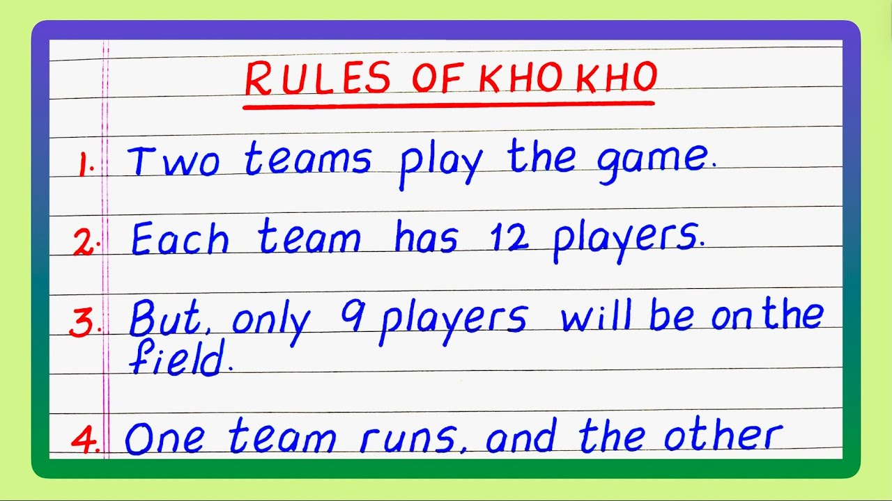 Rules of Kho Kho | Rules of Kho Kho Game | Match | Rules of Kho Kho in English