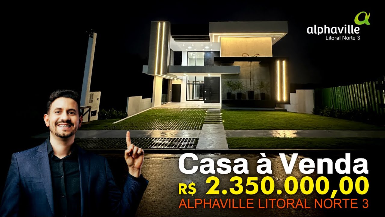 CASA TRIPLEX IMPONENTE NO ALPHAVILLE LITORAL NORTE 3 - R$ 2.350.000,00