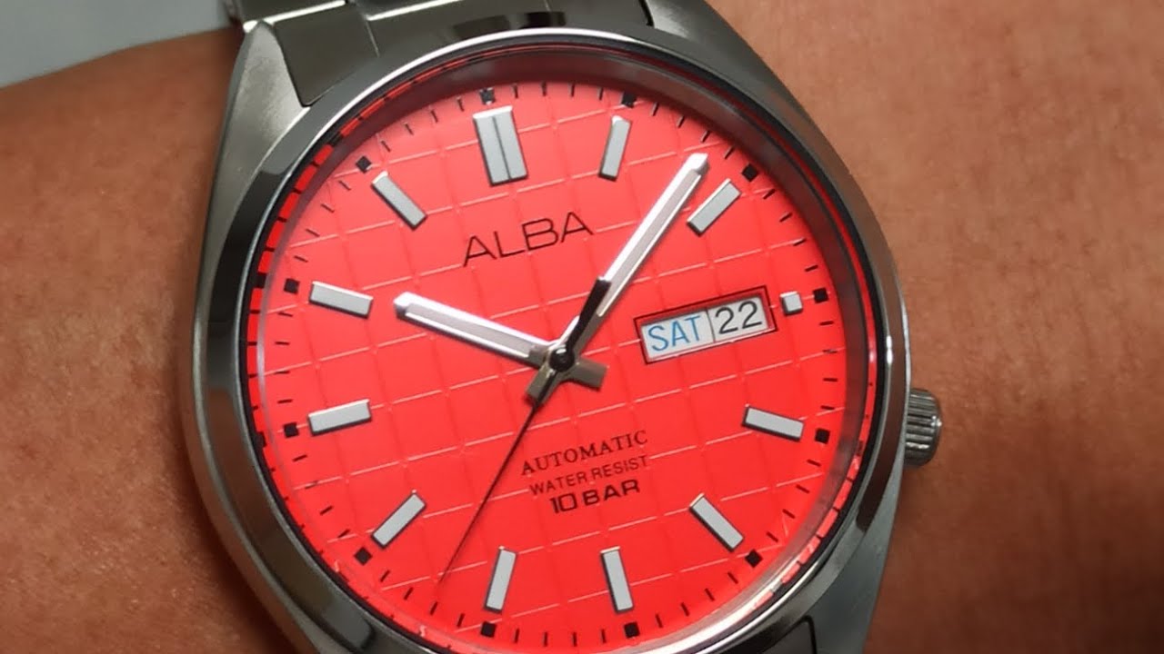 Unboxing of sporty-looking Alba Active AL4323x1 with Coral dial