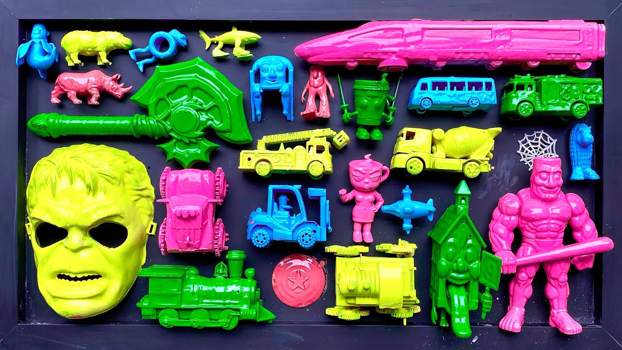 Membersihkan mobil mobilan, mobil molen, mobil damkar, lightning mquen, war axe, hero character