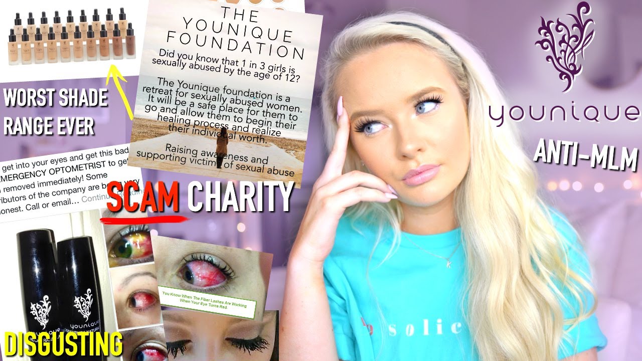 YOUNIQUE MAKEUP MLM SCAM.... SCUMMY CHARITY & BAD MAKEUP
