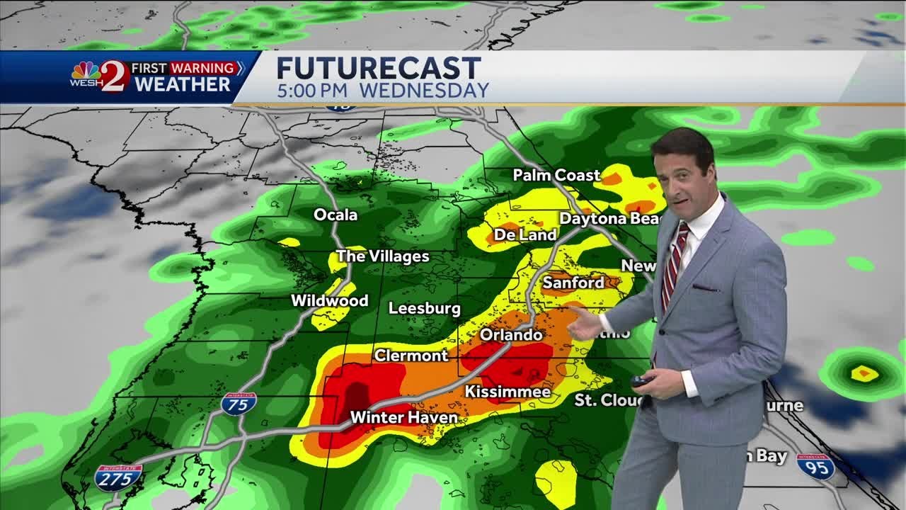 Much needed rain and a few storms arrive Wednesday then turnig colder!