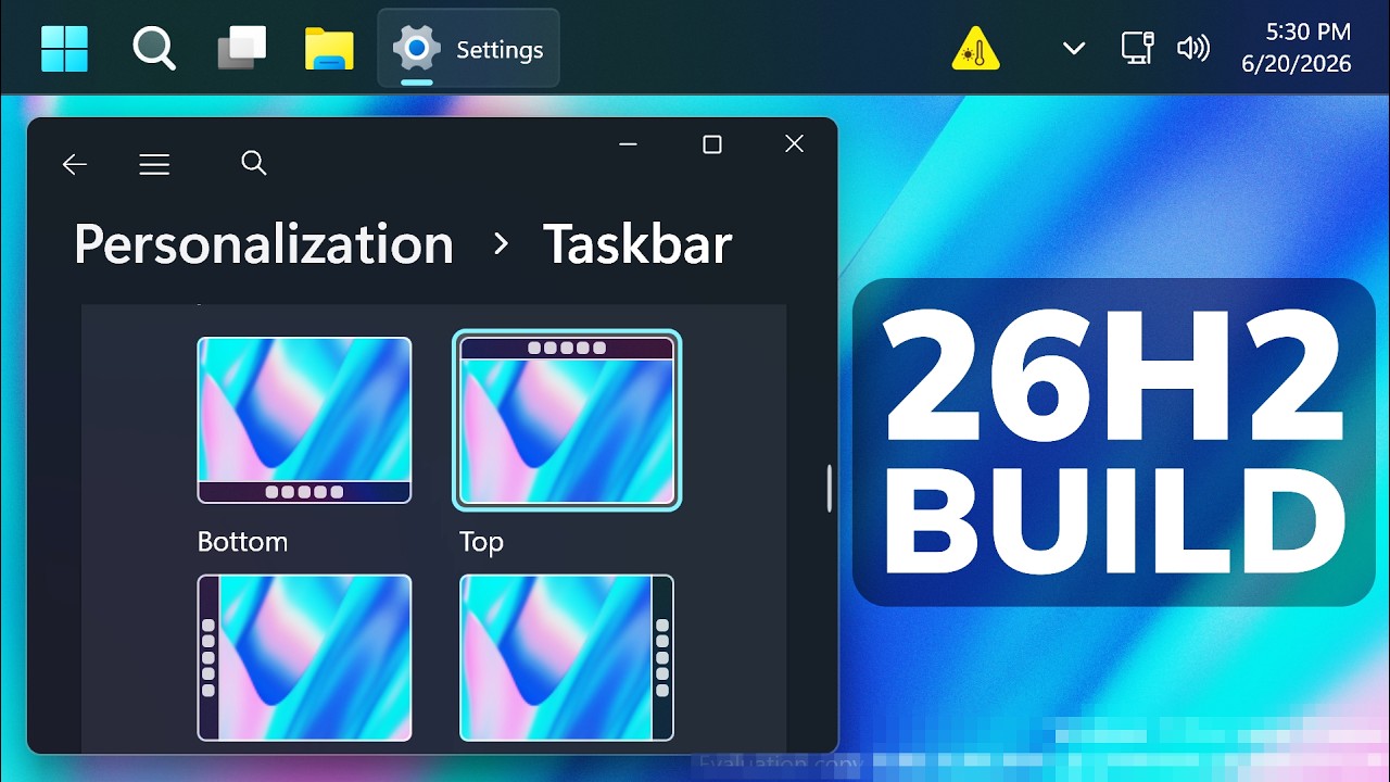 Новая сборка Windows 11 26H2 26300.8697 &mdash; Новая анимация панели задач, новый интерфейс поиска и м...