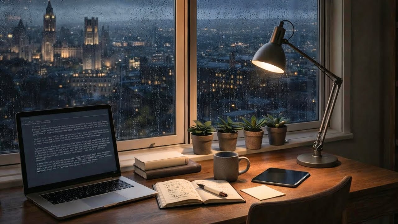 After Midnight Isolation | Window Desk for Study & Work · Buffalo Rain